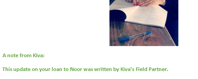 A note from Kiva: